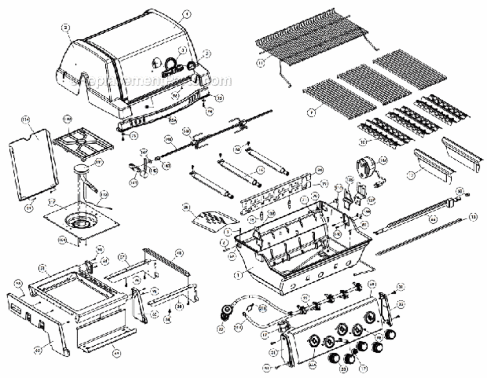 Page A Diagram and Parts List for 9878-44  Broil King Grill